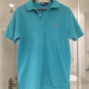 RL polo teal/blue color. Size L.